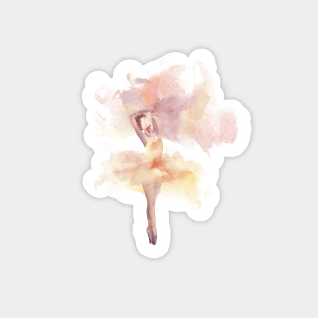 Yellow and Pink Ballerina Sticker by gusstvaraonica